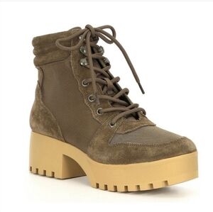 Steve Madden Greater Hiker Olive Platform Combat Boots Size 11 Womens